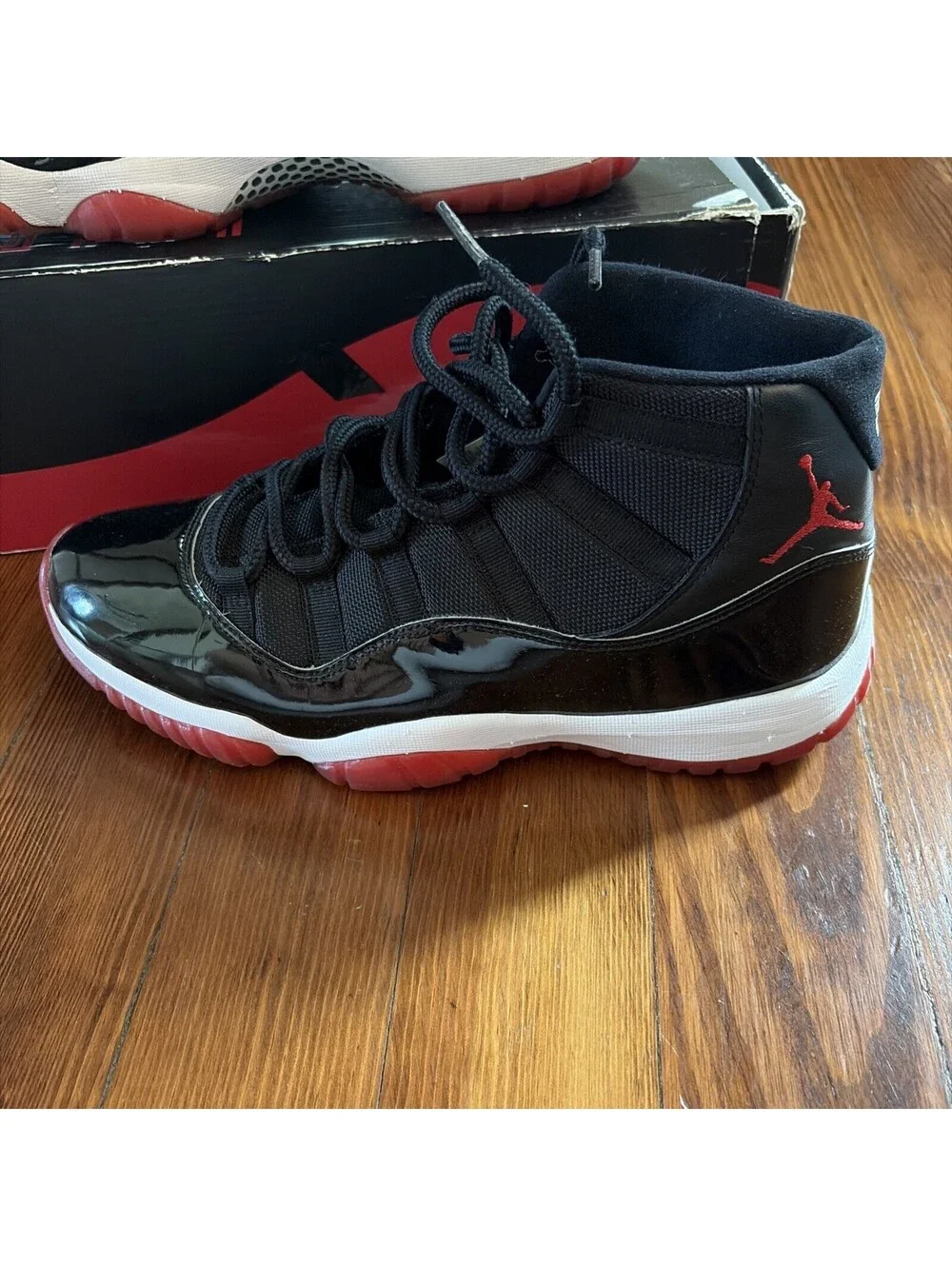Jordan 11 Air Jordan Size 12 High Top, Basketball Shoes, Vintage Black Red White